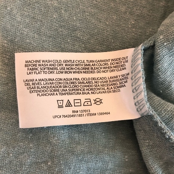 ORVIS Linen T-Shirt Women's Size XL Blue V-Neckline Top Long Sleeve - Picture 9 of 10